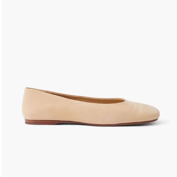 Vince Leah Ballet Flat Nubuck Beige Neutral Classic Minimalist Traditional 9.5 - Picture 3 of 15